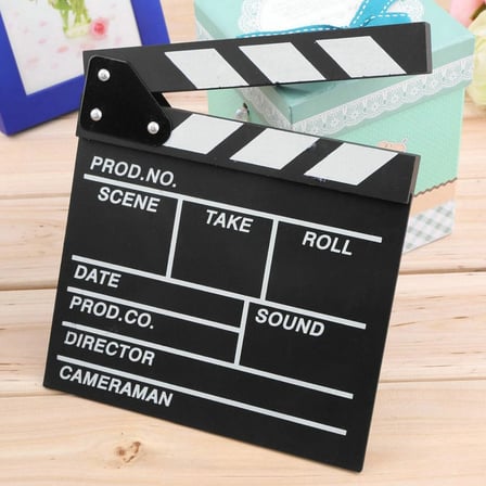 Küçük Boy Dekoratif Sinema Klaketi - Ahşap Tasarım - 20x20 cm