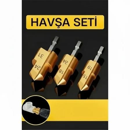 Plastik Boru Kalemtraş Kademeli Boru Açma Pvc Pprc Boru Tamir Delme Genişletme Onarımı İçin 3lü Havş
