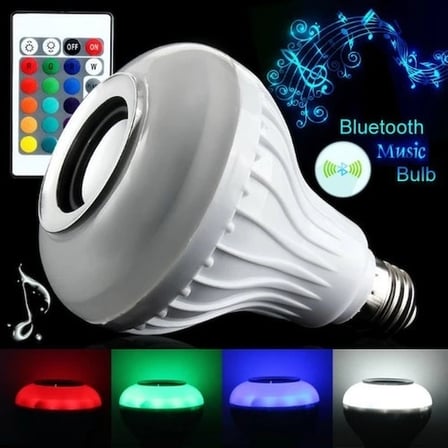 Hoparlör ve Led Lamba Uzaktan Kumandalı Ampül