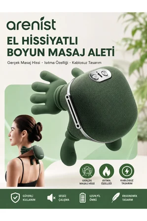 Şarjlı Parmak Hissi Masaj Cihazı Isıtmalı Boyun Sırt Omuz Bacak Kullanımı Rahat Model