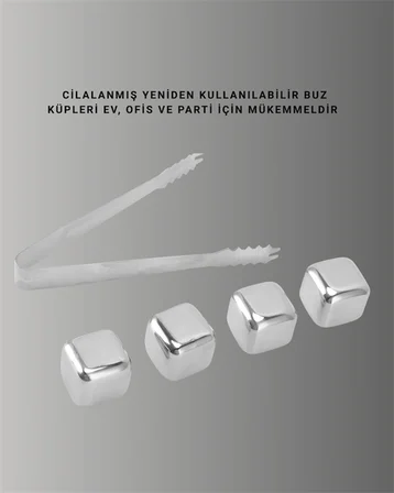 Hızlı Soğutma Özellikli Paslanmaz Metal Buz Küpü Takımı Yeni Nesil