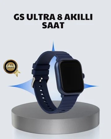Akıllı Saat 360 mAh Çoklu Spor Modlu Lacivert Siyah Kordon