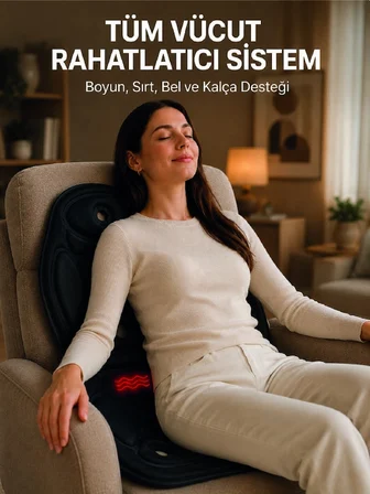 Titreşimli Isıtmalı Koltuk Tipi Masaj Minderi Ergonomik Tasarım