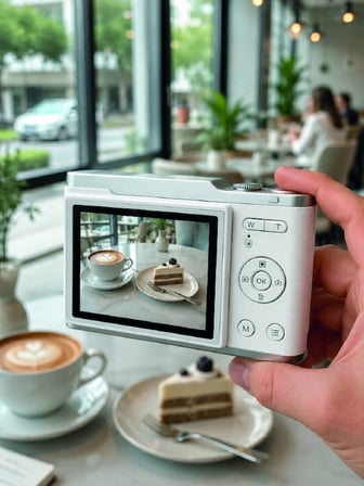 Beyaz 4K Dijital Kamera 2.4 İnç HD Ekran ve LED Flaşlı
