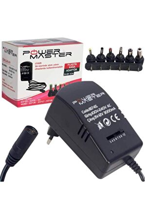 Pm-18745 3-12 Volt 3 Amper Çok Uçlu Ayarlı Kademeli Adaptör