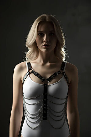 Büyük Beden Zincirli Göğüs Harness - APFT534_S2