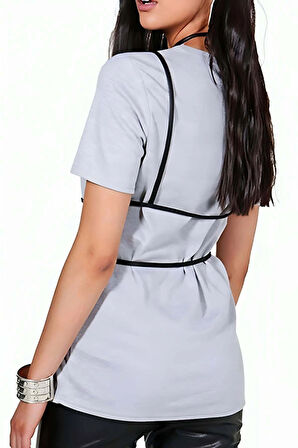 Halka Detaylı Şık Deri Harness - APFT184