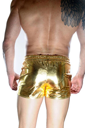 Erkek Gold Lame Short