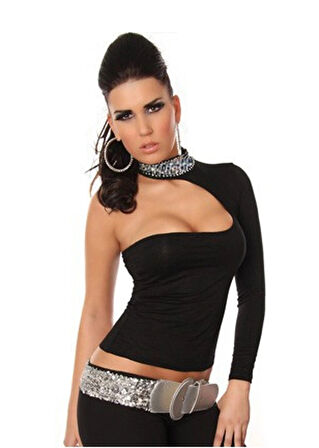 TP101432 Pul Payet Aksesuarlı Bluz
