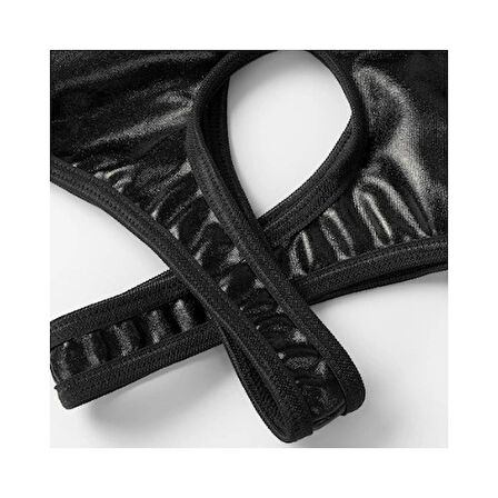 Fantezi Siyah Özel Bölgeleri Açık Parlak Külot 0051