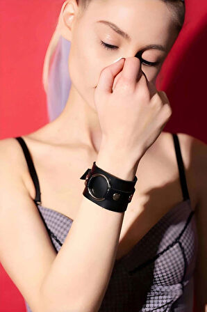 Deri Bileklik, Şık Tarz Halka Detaylı Deri Bileklik - APFT1228