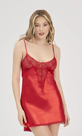 329 KIRMIZI SATEN GECELİK