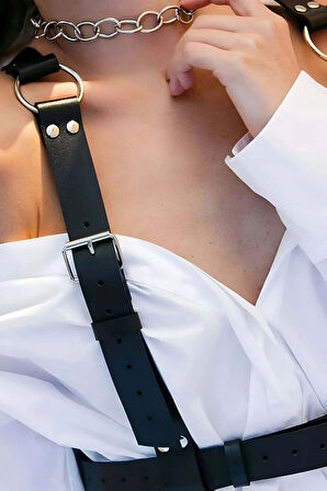 Halka Detaylı Omuzdan Askılı Ayarlanabilir Şık Deri Kemer - APFT650