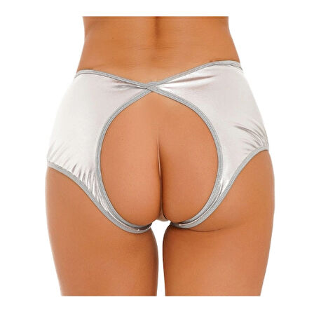 Fantezi Gümüş Özel Bölgeleri Açık Parlak Külot 0049