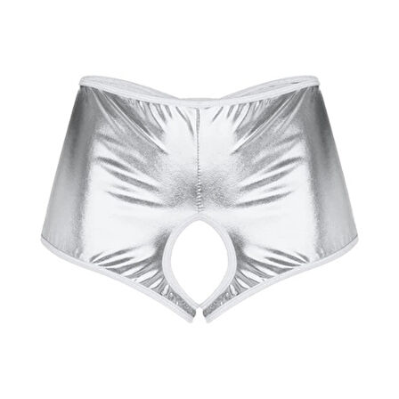 Fantezi Gümüş Özel Bölgeleri Açık Parlak Külot 0049