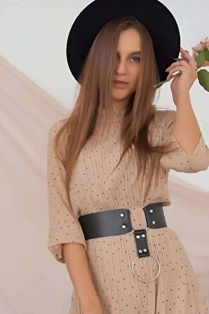 Şık Deri Kemer, Halka Detaylı Kemer - APFT610