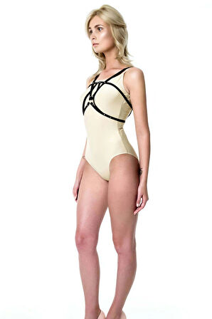 Elbise Üzeri Şık ve Tarz Deri Harness - APFT236