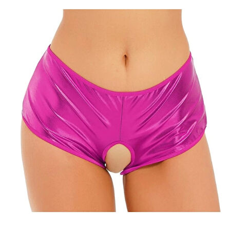 Fantezi Pembe Özel Bölgeleri Açık Parlak Külot 0047