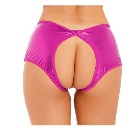 Fantezi Pembe Özel Bölgeleri Açık Parlak Külot 0047