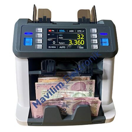 Bill Counter AL-955 Çift Cıslı Karışık Para Sayma ve Tanıma Makinesi 25 Ülke Parası 