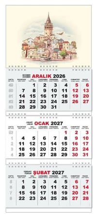 2027 Gemici Duvar Takvimi - Galata Kulesi