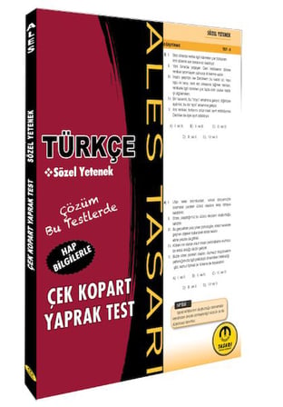 Tasarı ALES Türkçe Sözel Yetenek Yaprak Test Çek Kopart