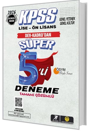 Tasarı KPSS Lise-Önlisans Süper 5li Deneme