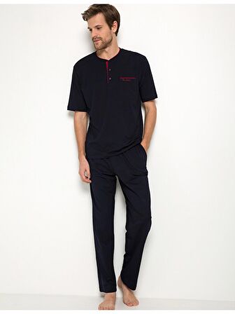 Pierre Cardin Lacivert 3lu Pijama Takımı Siyah Atlet Boxer Takım ( 5370-155)