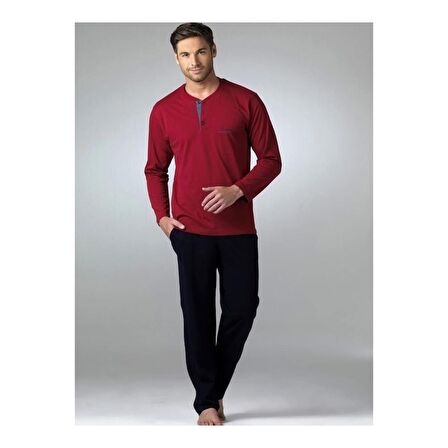 Pierre Cardin Bordo Pijama Takımı Beyaz Atlet ve Boxer Seti