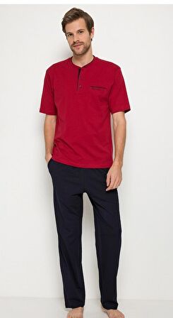 Pierre Cardin Bordo 3lu Pijama Takımı Beyaz Atlet Boxer Takım ( 5370-150)