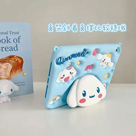 Ipad Air 4/5. Nesil 10.9 İnç Uyumlu Askılı Cinnamoroll  Standlı Çocuklara Özel Sevimli Karakter