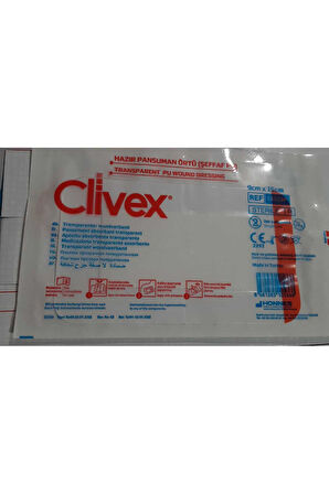 Clivex 9x15 cm Şeffaf Pu Hazır Pansuman Örtüsü 10 Adet