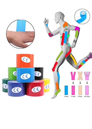 Mavi  Ağrı Sporcu Bandı Kinesio Tape Eklem Kas Ağrıları  Kinezyo Bant
