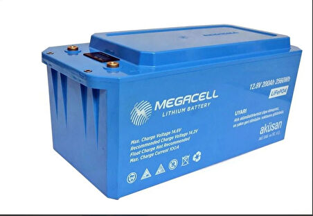 MEGACELL 12.8 V 200 Ah Bluetooth Lityum Akü