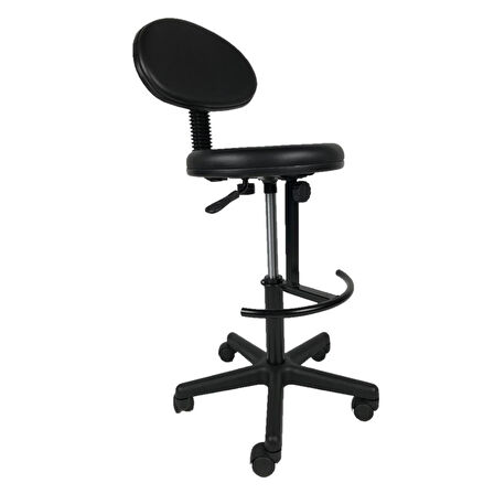 GOLDSİT MEGA YARIM ÇEMBERLİ SIRTLI TABURE 210 P (Siyah Deri)