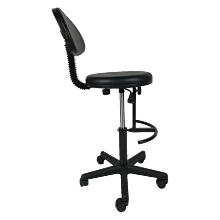 GOLDSİT MEGA YARIM ÇEMBERLİ SIRTLI TABURE 210 P (Siyah Deri)