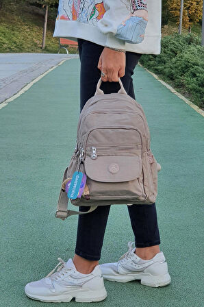 NEMO BAGS Unisex Açık Vizon Sırt Çantası 12'' İnç Günlük Kullanım Klinkır Suya Dayanıklı Sırt Çantası/ Tablet Bölmeli/ Spor Çantası Kılinkır 30x25x13cm