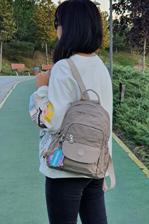 NEMO BAGS Unisex Açık Vizon Sırt Çantası 12'' İnç Günlük Kullanım Klinkır Suya Dayanıklı Sırt Çantası/ Tablet Bölmeli/ Spor Çantası Kılinkır 30x25x13cm