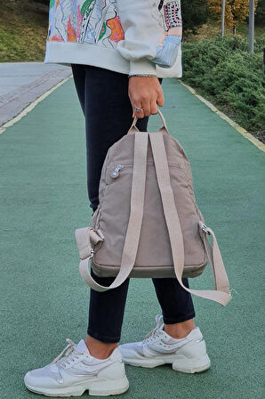 NEMO BAGS Unisex Açık Vizon Sırt Çantası 12'' İnç Günlük Kullanım Klinkır Suya Dayanıklı Sırt Çantası/ Tablet Bölmeli/ Spor Çantası Kılinkır 30x25x13cm