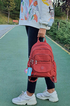 NEMO BAGS Unisex Kiremit Sırt Çantası 12'' İnç Günlük Kullanım Klinkır Suya Dayanıklı Sırt Çantası/ Tablet Bölmeli/ Spor Çantası Kılinkır 30x25x13cm