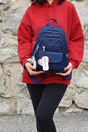 NEMO BAGS Unisex Lacivert Sırt Çantası 12'' İnç Günlük Kullanım Klinkır Suya Dayanıklı Sırt Çantası/ Tablet Bölmeli/ Spor Çantası Kılinkır 30x25x13cm