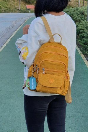 NEMO BAGS Unisex Sarı Sırt Çantası 12'' İnç Günlük Kullanım Klinkır Suya Dayanıklı Sırt Çantası/ Tablet Bölmeli/ Spor Çantası Kılinkır 30x25x13cm