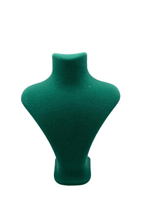 Yerli Üretim Londra Model Süet Kumaş Yeşil Renk 22/18 Cm Kolye Sergileme Mankeni