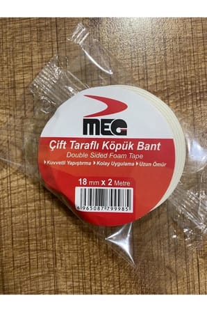 Çift Taraflı Köpük Bant 18mm x 2mt Hızlı Yapıştırıcı