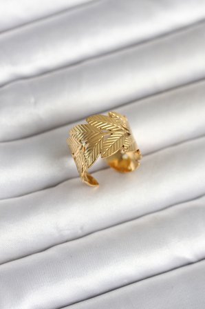 316L Çelik Gold Renk Başak Modeli Kadın Yüzük TJ-BYK4162