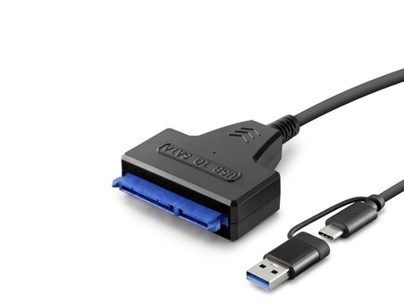 Type-C ve USB 3.0 to SATA HDD SSD Dönüştürücü Kablo 37 cm Siyah HDX5571