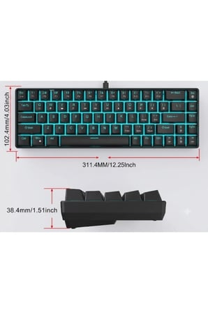 MK104 RGB Mekanik Gaming Klavye Kablolu Oyuncu Klavyesi- 104 Tuşlu, 26 Tuş Anti-Ghosting, Multimedya ve Işık Denetimli (Siyah)