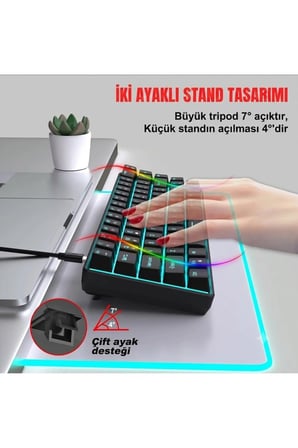 MK104 RGB Mekanik Gaming Klavye Kablolu Oyuncu Klavyesi- 104 Tuşlu, 26 Tuş Anti-Ghosting, Multimedya ve Işık Denetimli (Siyah)