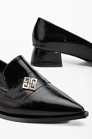 Suins Premium Melinka Model Kadın Orta Topuklu Siyah Kahve Bordo Ayakkabı