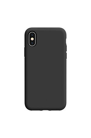 iphone X ve Xs Uyumlu Premium Lansman Liquid Silikon Kılıf İçi Kadife-Siyah
